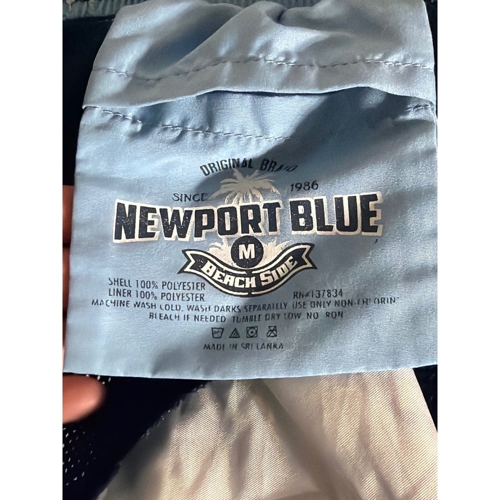 Newport Blue Mens Medium Swim Trunks Blue Tropical Hibiscus Floral Mesh Lined - Picture 7 of 7